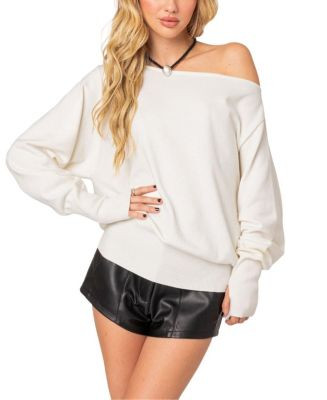 Edikted Off Shoulder Oversized Sweater  | Bloomingdale's Women | Bloomingdale's (US)