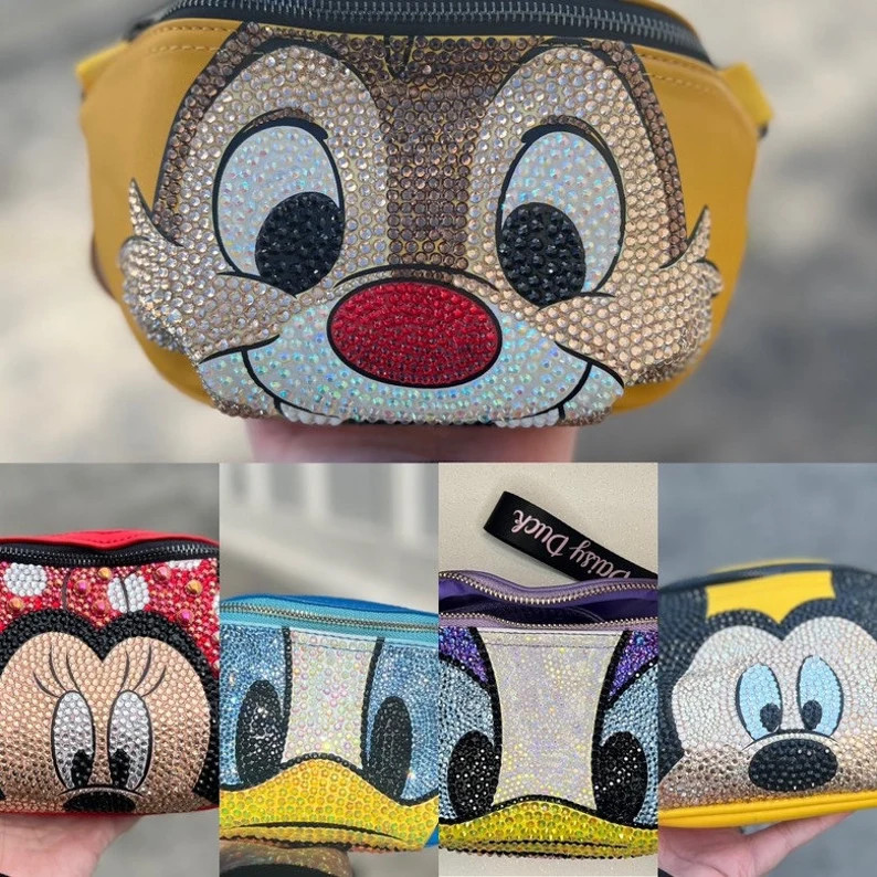 Mickey, Minnie, Donald, Daisy, Chip n dale Crystal Belt bags | Etsy (US)