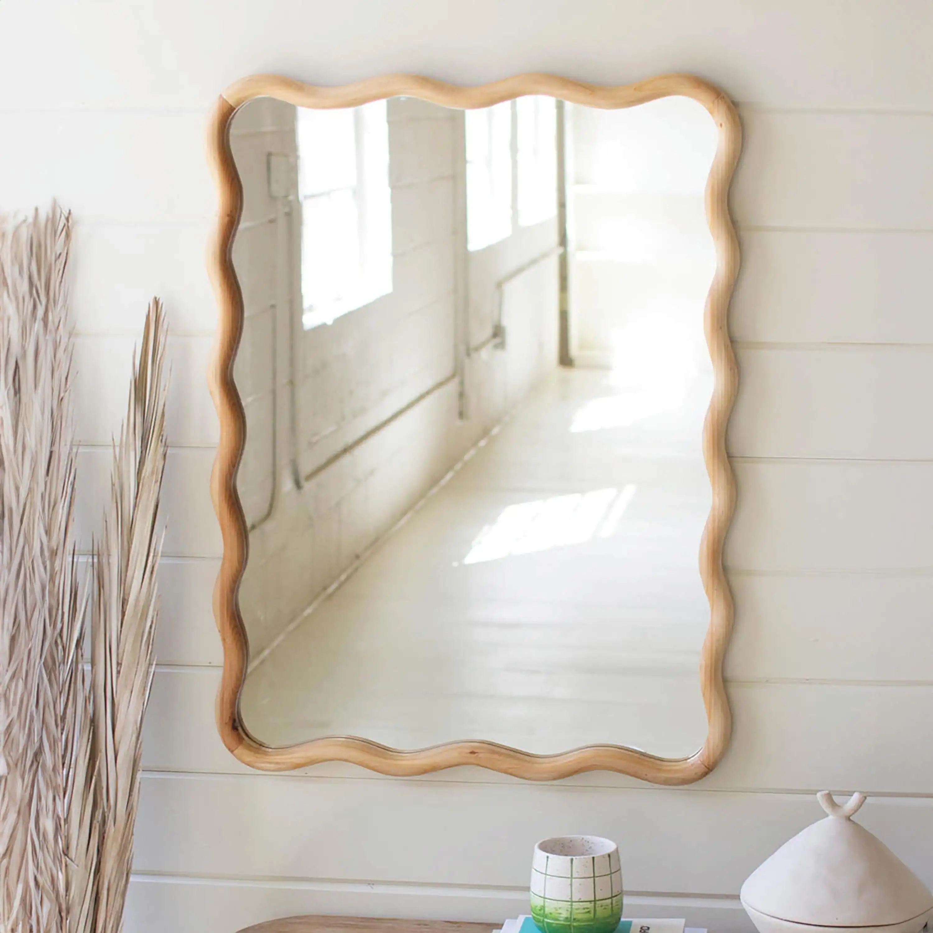 Squiggle-Framed Wood Mirror | Vivaterra
