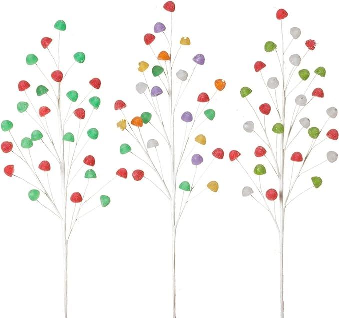 Set of 3 18" Multicolor Gumdrop Christmas Tree Pick 2548890 | Amazon (US)