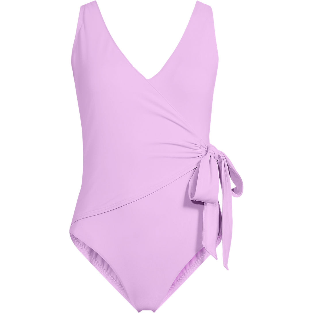 Women's Side Tie Wrap One Piece Swimsuit | Lands' End (US)