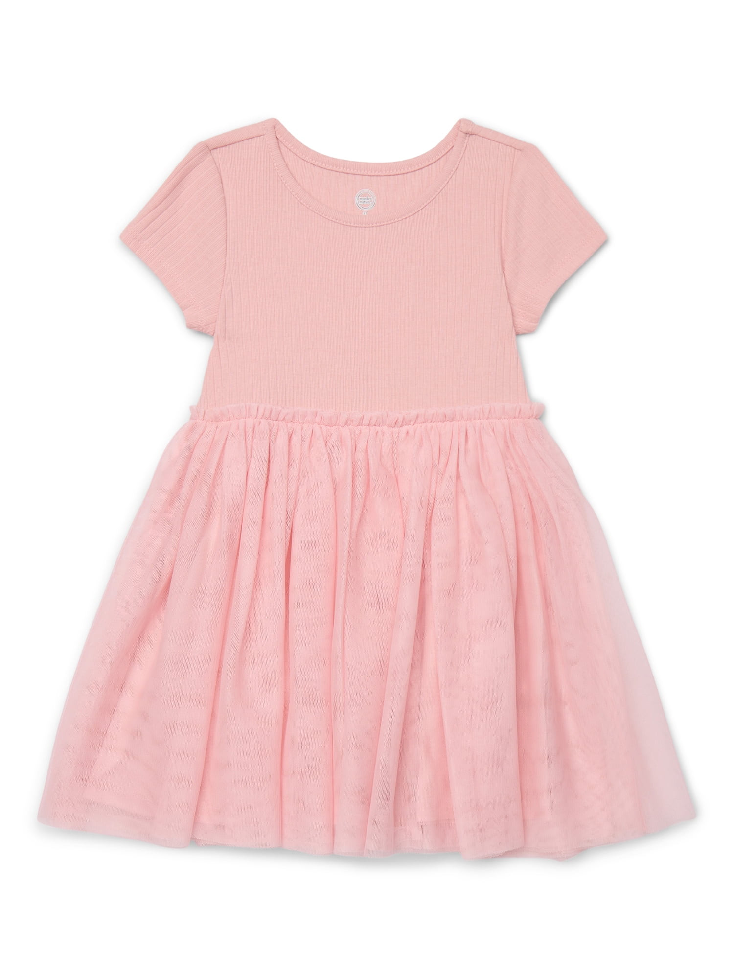 Wonder Nation Toddler Girls Tutu Dress with Short Sleeves, Sizes 12M-5T | Walmart (US)