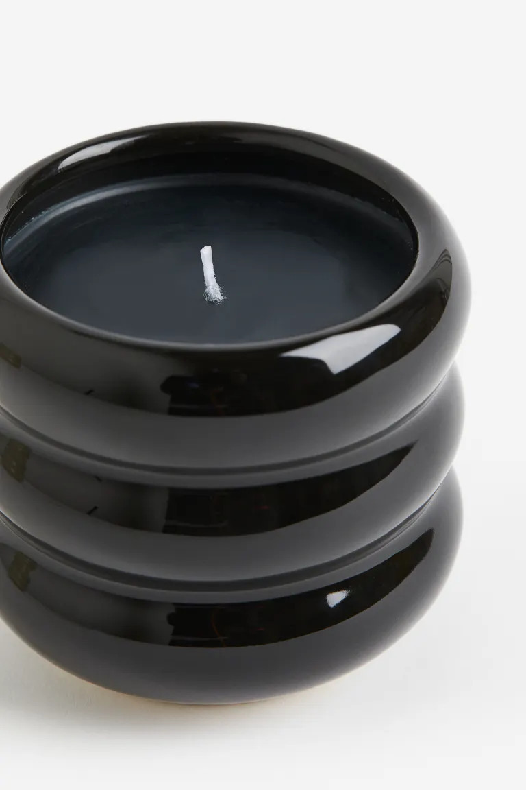 Vela aromática en recipiente de gres - Negro/Calming Bergamot - HOME | H&M ES | H&M (FR, IT, ES, PT, BE)
