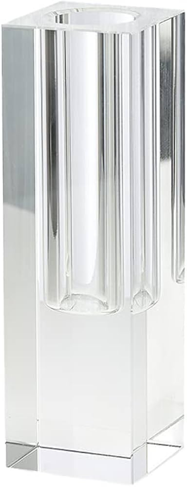 Serene Spaces Living Small Modern Crystal Square Bud Vase, Decorative Single Flower Vase for Wedd... | Amazon (US)