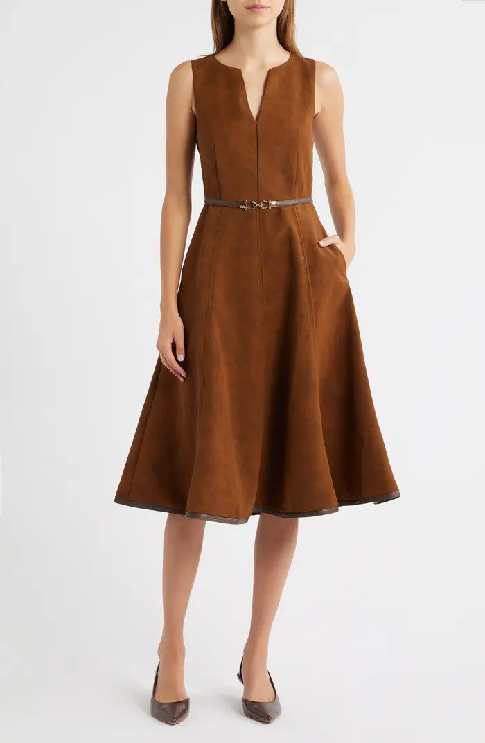 En Saison Eloise Faux Suede Midi Dress | Nordstrom | Nordstrom
