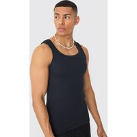 Muscle Fit Ribbed Vest - Black - L | NastyGal UK