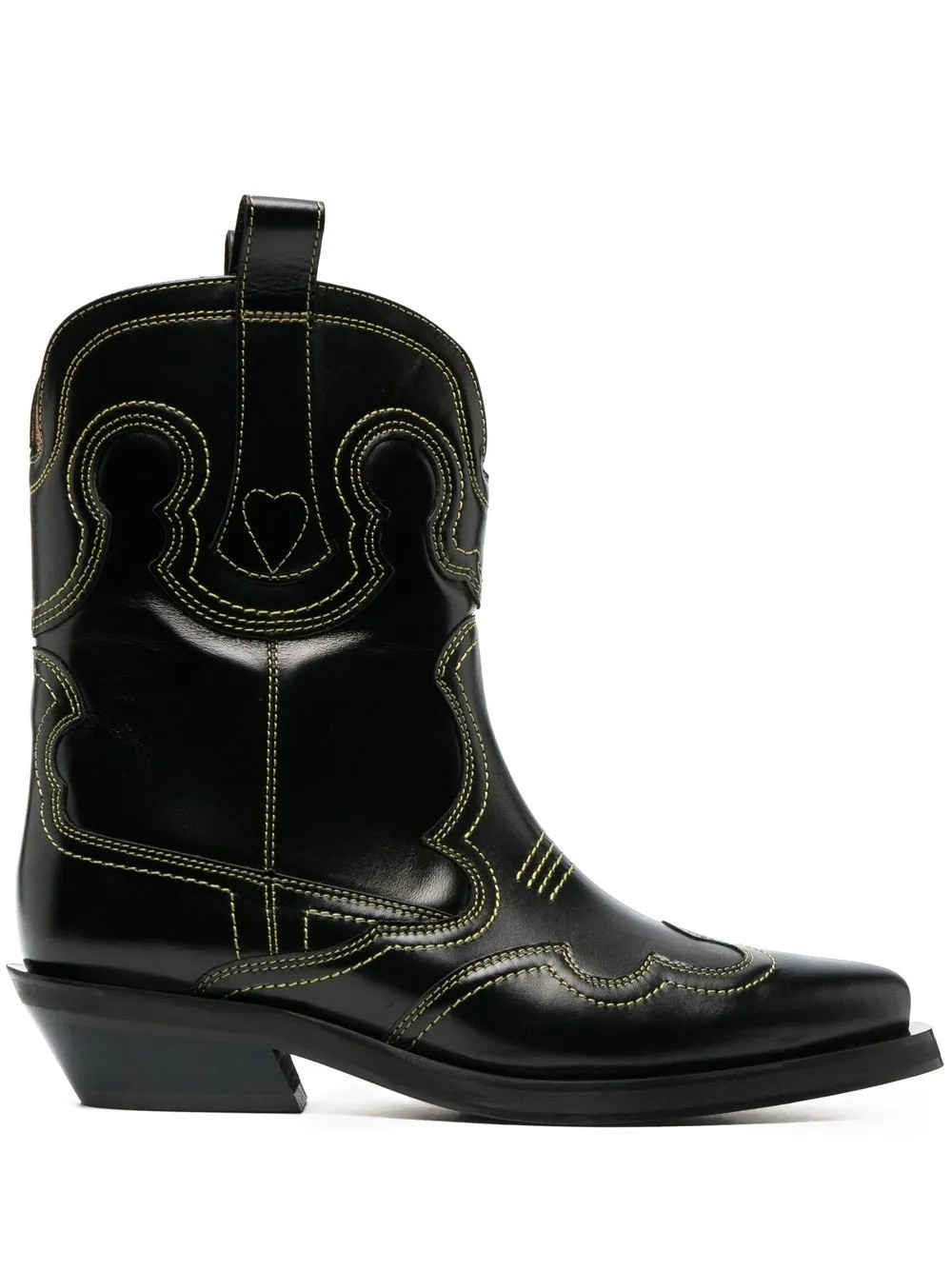 GANNI contrast-stitching Cowboy Boots - Farfetch | Farfetch Global