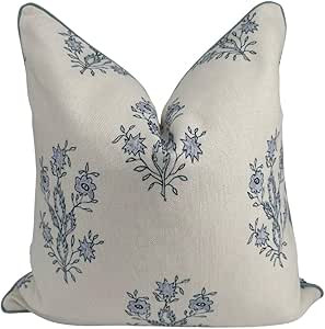 Throw Pillow for Home Mary Off-White Periwinkle Floral Pillow Cover Grandmillennial Pillow Cover ... | Amazon (US)