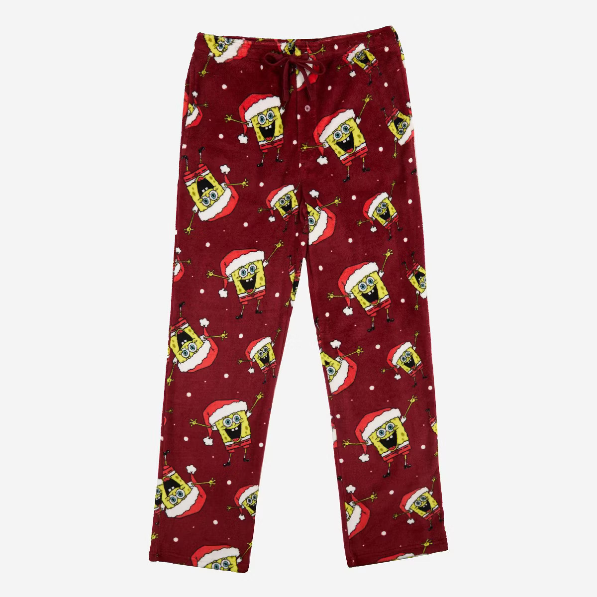 Men's SpongeBob SquarePants Fleece Pajama Pants - Maroon | Target