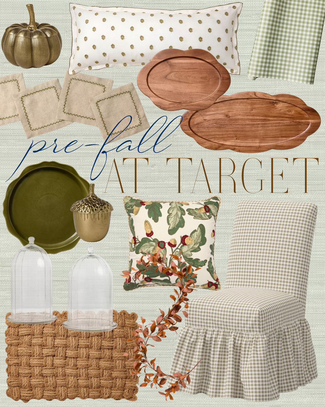 Pre-fall finds from Target that don’t feel overly themed - just warm, classic textures and cozy details that transition so well into the season ahead. 🍂 From woven trays and gingham slipcovers to timeless wood accents and brass touches, these are pieces you’ll love now and later.

| pre-fall home decor | Target fall decor | classic fall style | cozy home finds | traditional fall decorating | preppy fall home |

#targethome #falldecor #preppyhome #fallhomestyle #targetfinds #grandmillennialstyle 

 #LTKSeasonal #LTKHome #LTKFindsUnder50
