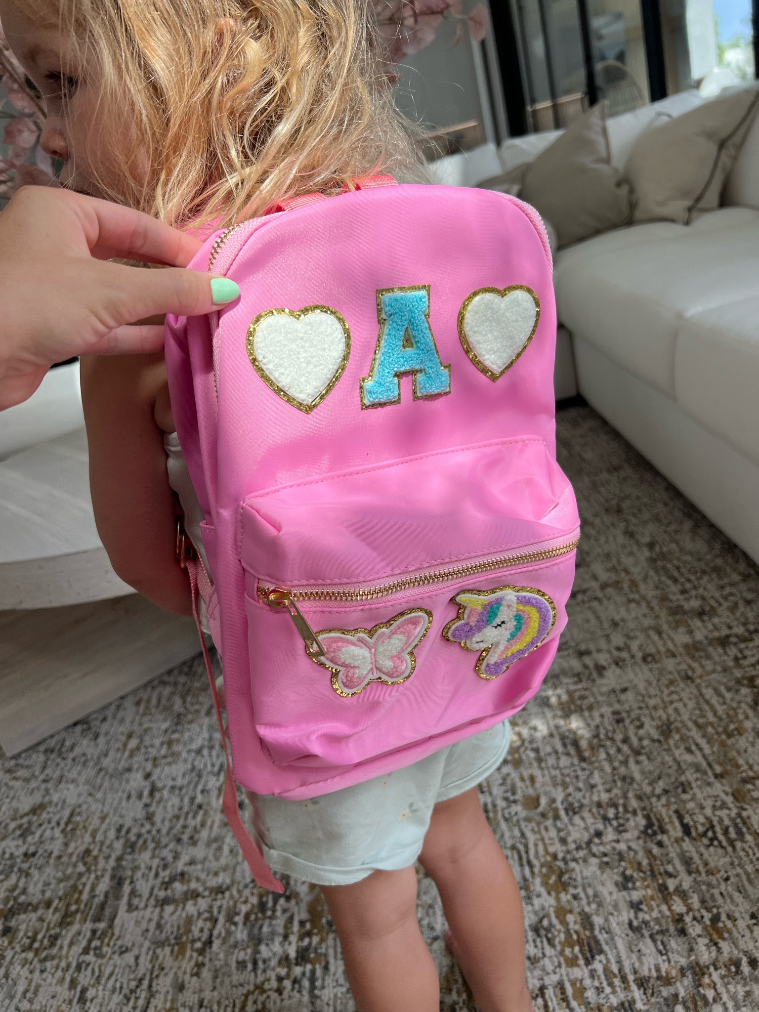 Toddler girl backpack. She’s 3 years old and is wearing the mini size 🩵🦄🦋🩷
Pre school backpack
Toddler girl backpack 


#LTKBacktoSchool #LTKKids
