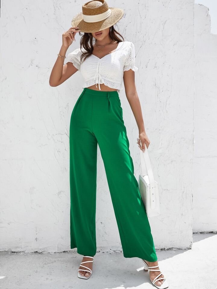 SHEIN VCAY High Waist Straight Leg Pants | SHEIN