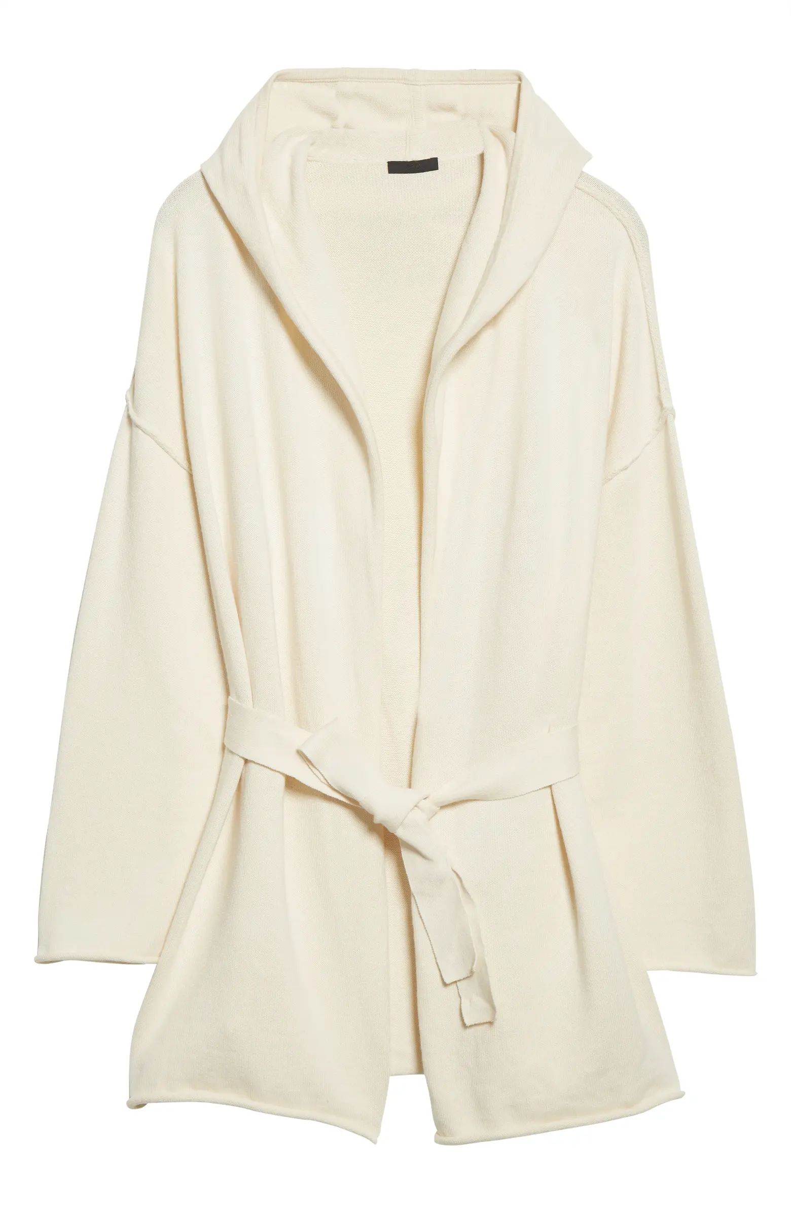 Hooded Tie Waist Cotton & Cashmere Cardigan | Nordstrom