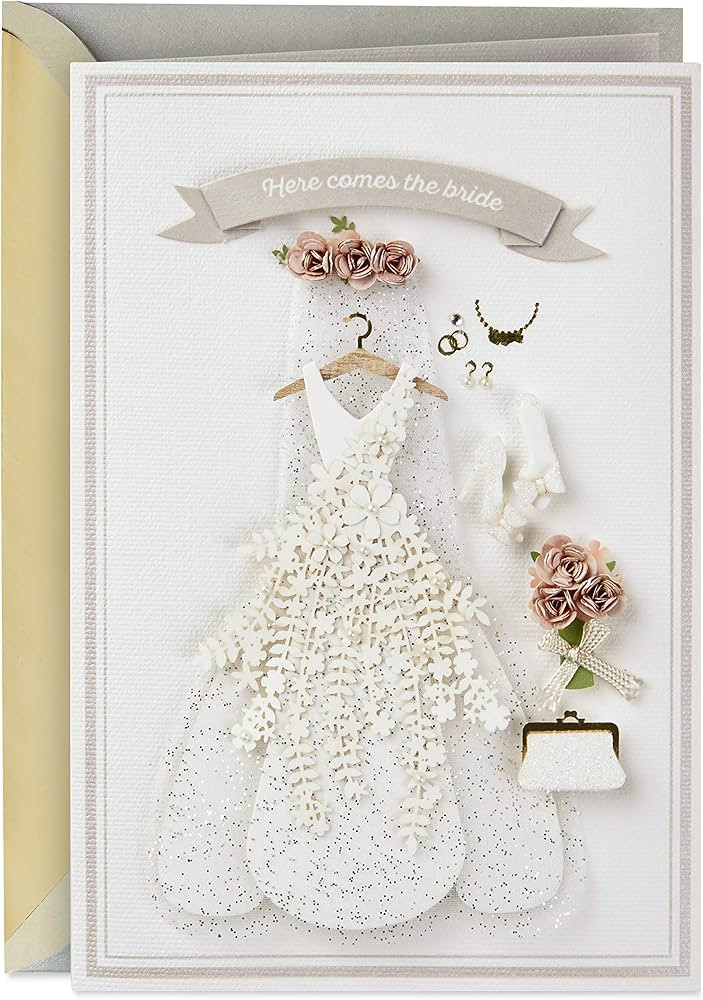 Hallmark Signature Wedding, Bridal Shower, or Engagement Card (Here Comes the Bride) | Amazon (US)