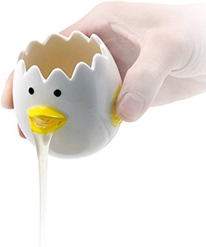 LuoCoCo Cute Egg Separator, Ceramics Vomiting Chicken Egg Yolk White Separator, Practical Househo... | Amazon (US)