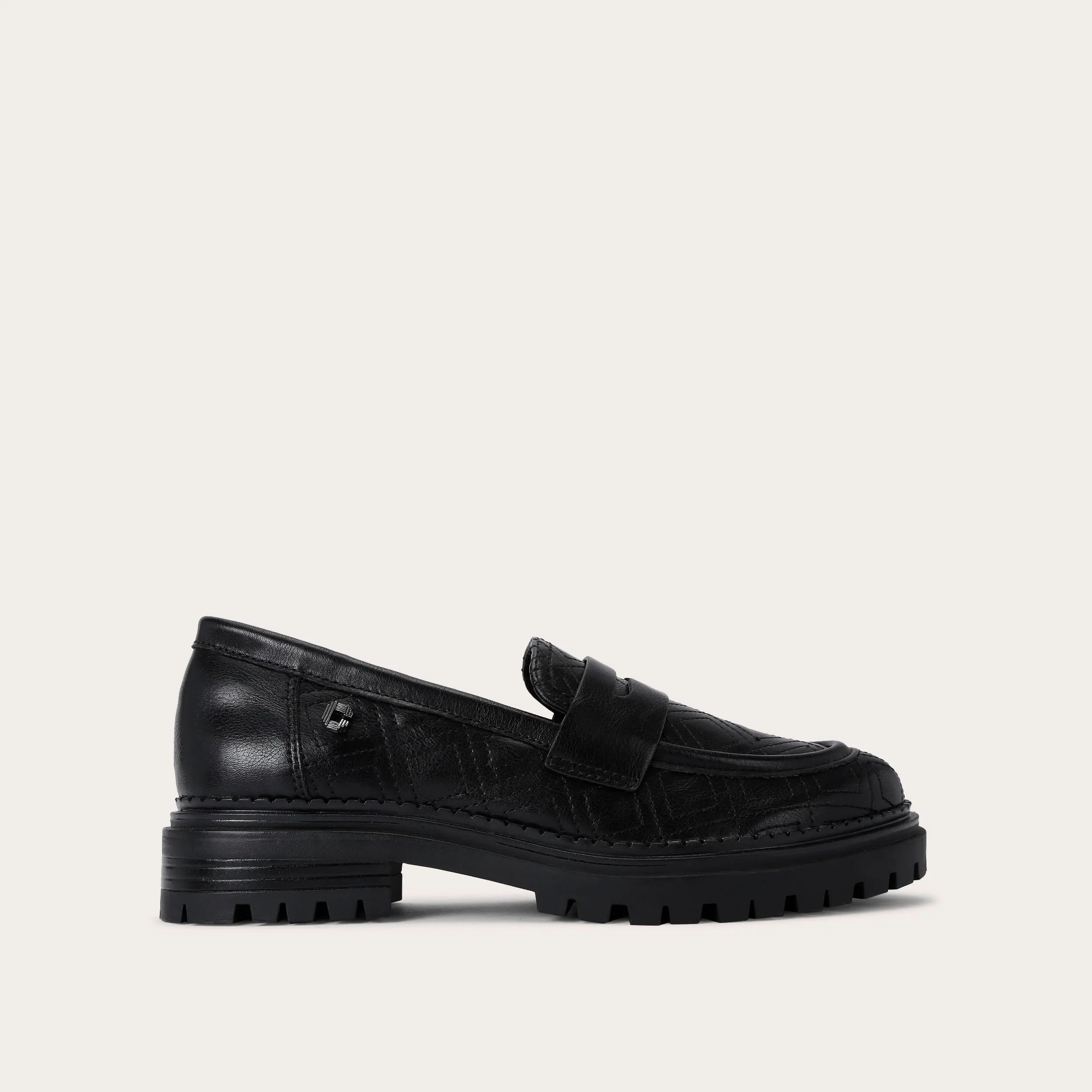 CAUTION LOAFER Black Stitched Slip On Loafer by CARVELA | Carvela