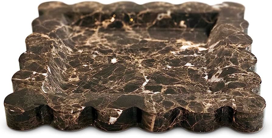 Anacua House | Scalloped Edge Marble Tray (Brown Marble) | Amazon (US)