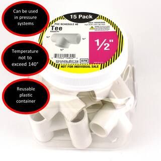 1/2 in. PVC Tee S x S x S Pro Pack (15-Pack) | The Home Depot