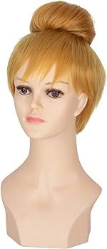 SARLA Girls Short Yellow Anime Cosplay Wig 10 Inch Synthetic Hair with Bun for Party Halloween Co... | Amazon (US)