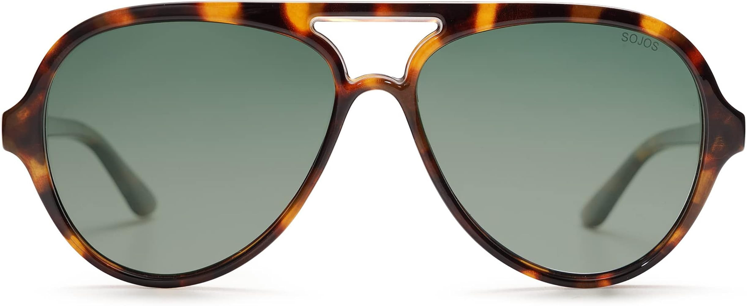 SOJOS Retro Polarized Aviator Sunglasses Womens Mens Classic Double Bridge Sun Glasses SJ2201 | Amazon (US)