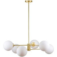 Pendant Light, 6 Light Chandelier, Hanging Modern Fixture, Gold Lights, Globe Lamp, Mid Century | Etsy (US)