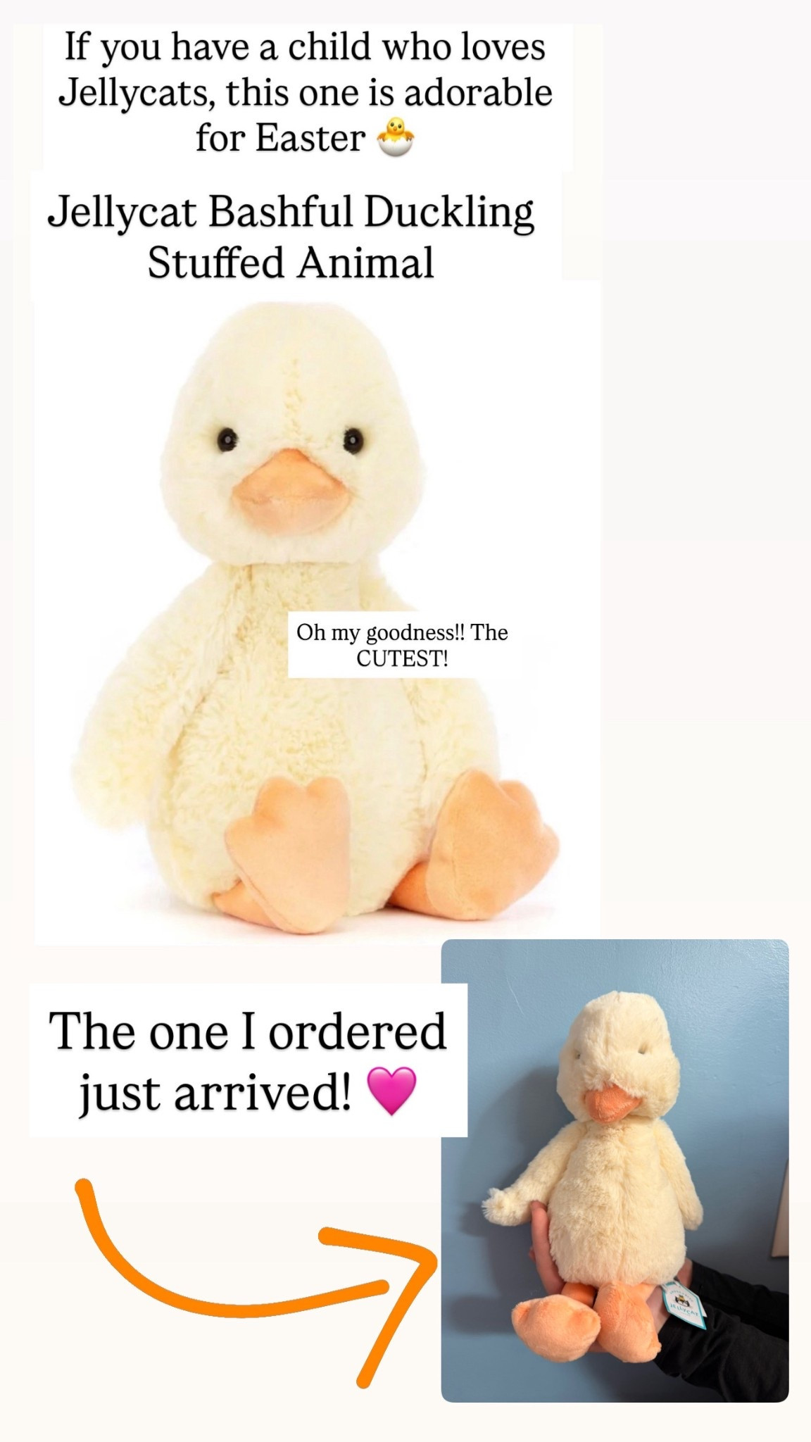 Jellycat duckling - 12” medium cute Easter gift! 

#LTKKids