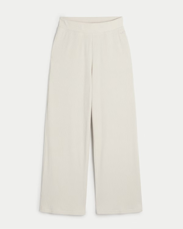 Women's Cozy Ribbed Wide-Leg Pants | Women's Bottoms | HollisterCo.com | Hollister (US)