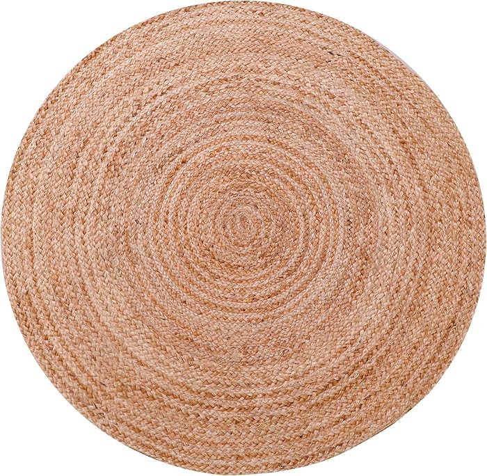 Tepo Round Jute Rug 3 ft, Braided Area Rug for Kitchen, Living Room and Bedroom, 100% Natural Rus... | Amazon (CA)