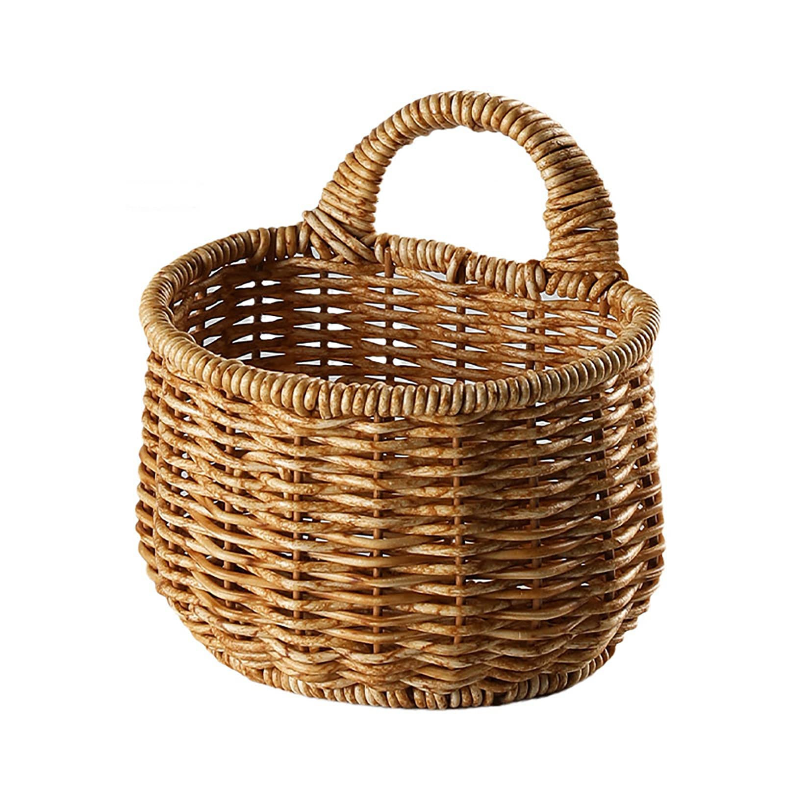Hanging Wicker Rattan Basket Hand-Woven Wood Storage Basket,Hanging Baskets,Onion Basket Coat Boh... | Amazon (US)