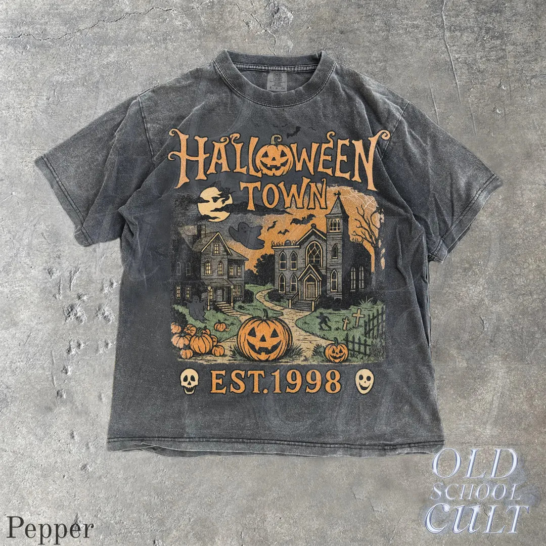 Halloweentown Est 1998 Vintage 90s Style Graphic T-shirt, Retro Comfort Colors® Halloween Univer... | Etsy (US)
