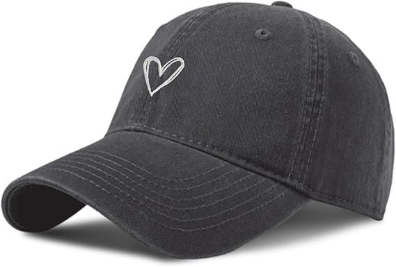 Vintage Heart Embroidered Baseball Cap Distressed Adjustable Hat for Women Low Profile Dad Hats U... | Amazon (US)
