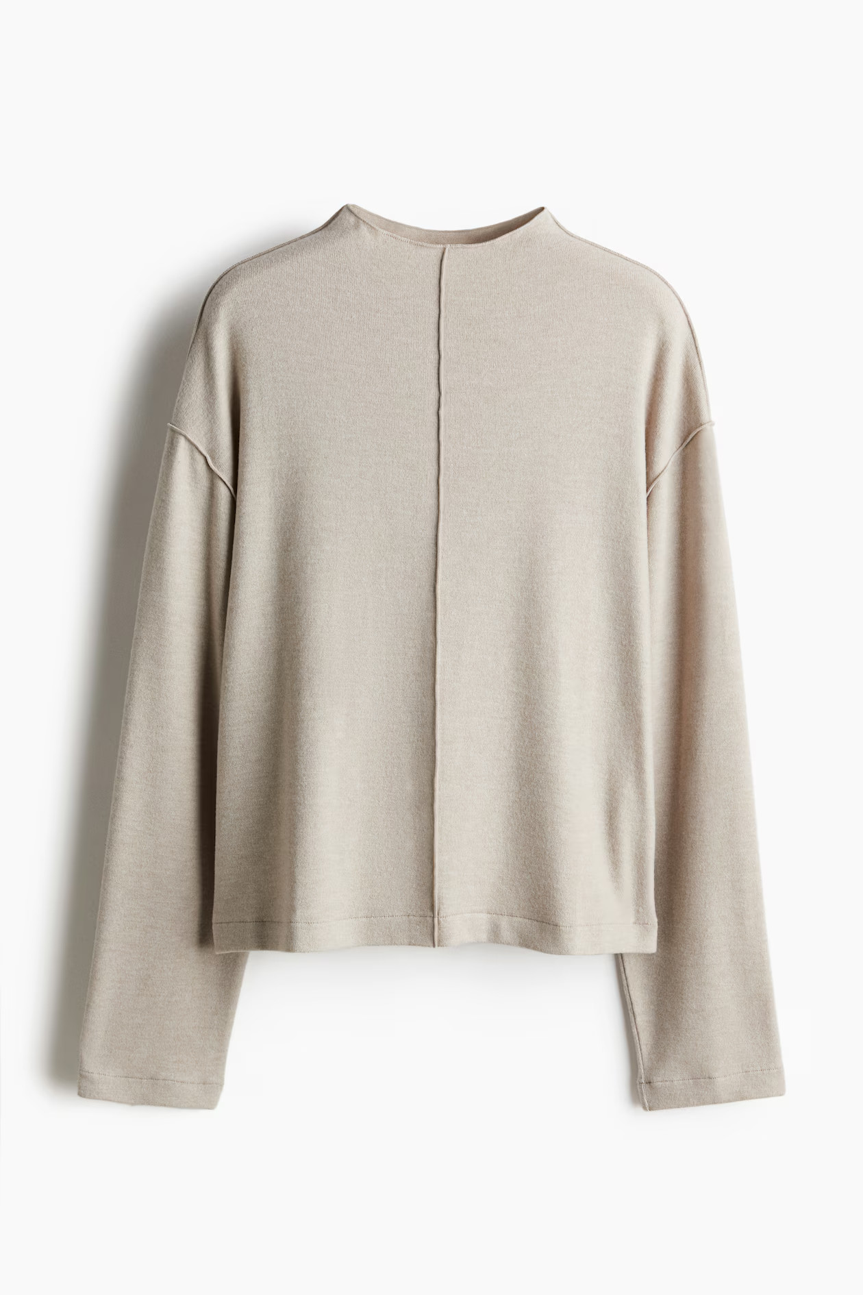 Fine-knit jumper - Rundausschnitt - Langarm - Hellbeige - Ladies | H&M AT | H&M (DE, AT, CH, NL, FI)
