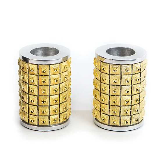 Studded Candle Holders - Gold - Set of 2 | MacKenzie-Childs