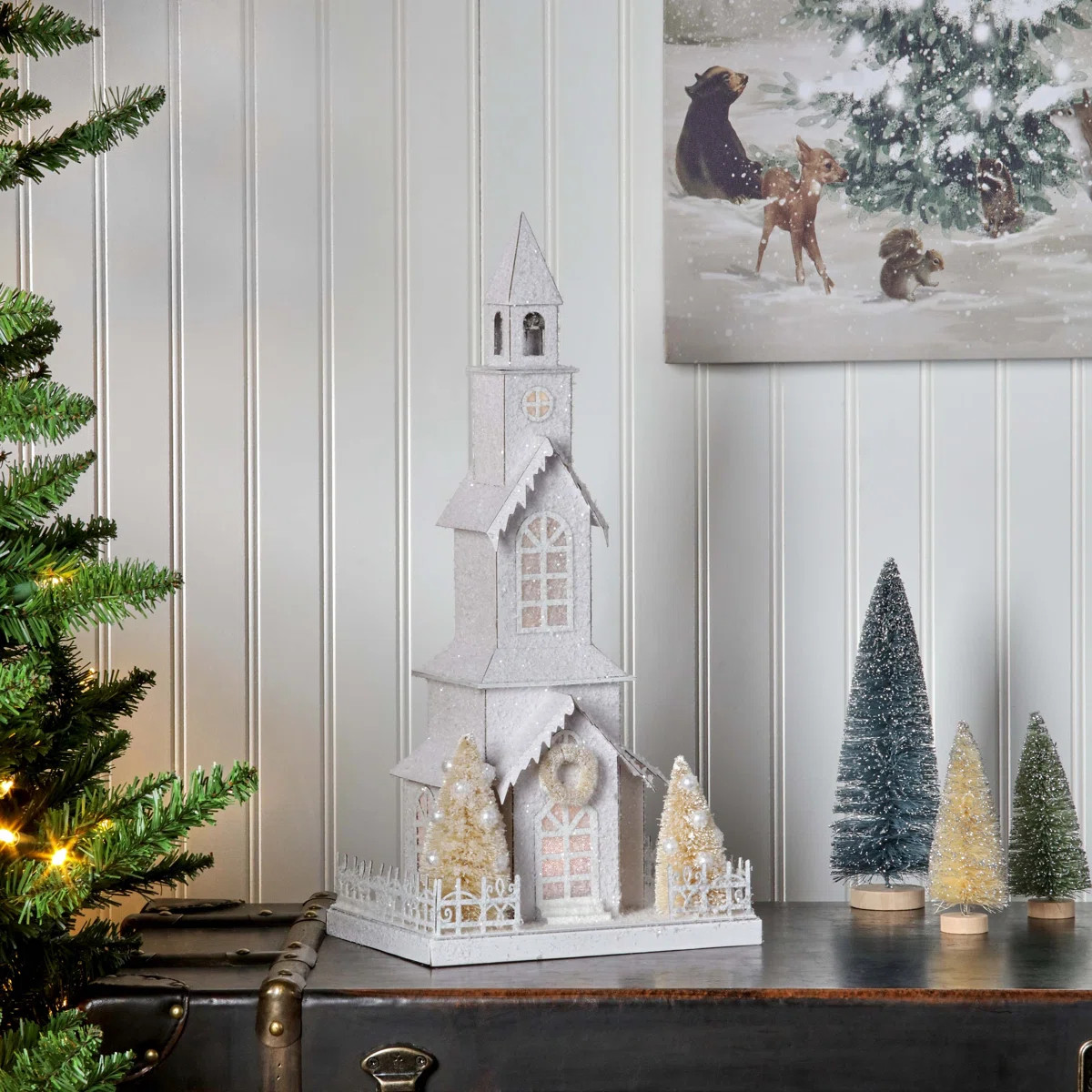 18" LED Cardboard Snowy Church | Wayfair North America