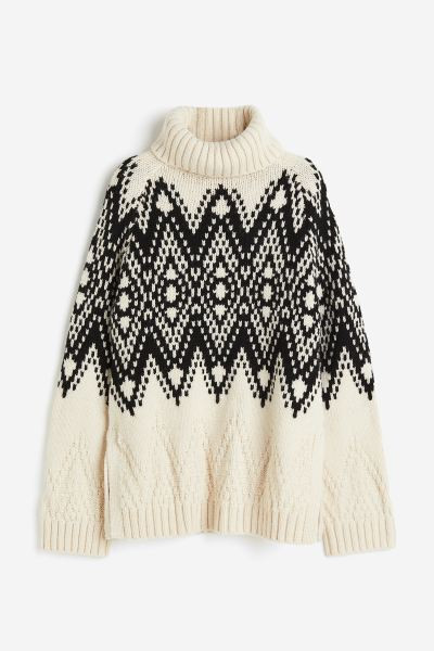 Jacquard-knit polo-neck jumper | H&M (UK, MY, IN, SG, PH, TW, HK)