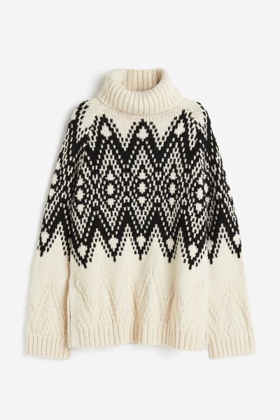 Jacquard-knit polo-neck jumper | H&M (UK, MY, IN, SG, PH, TW, HK)