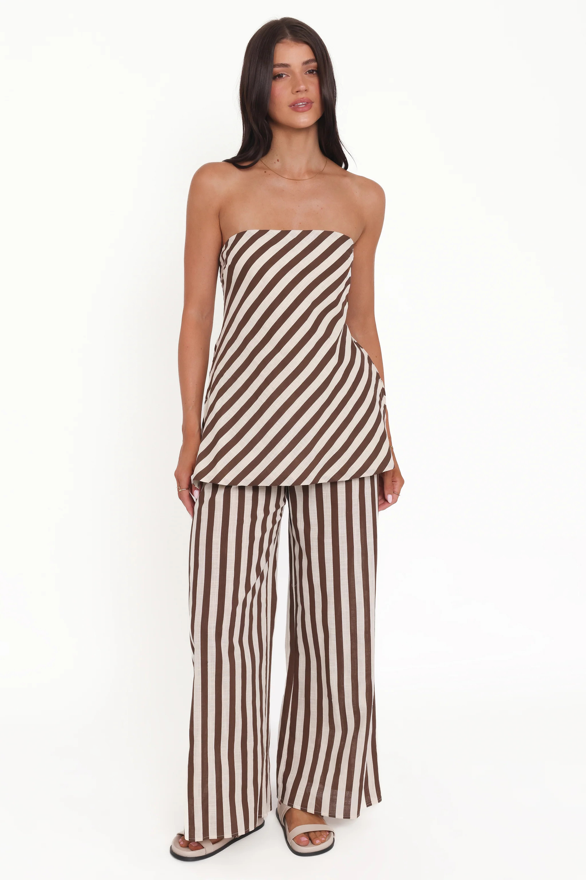 Kim Pant Set - Brown Stripe | Petal & Pup (US)