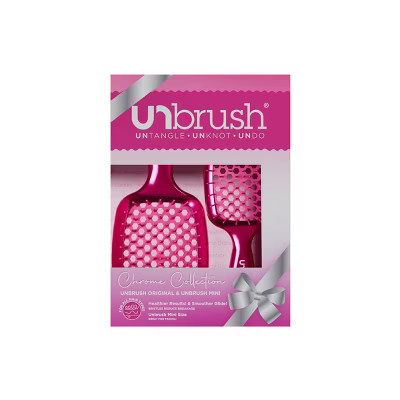 UNbrush Hair Brush Holiday Gift Set - Cranberry Chrome - 2pk | Target