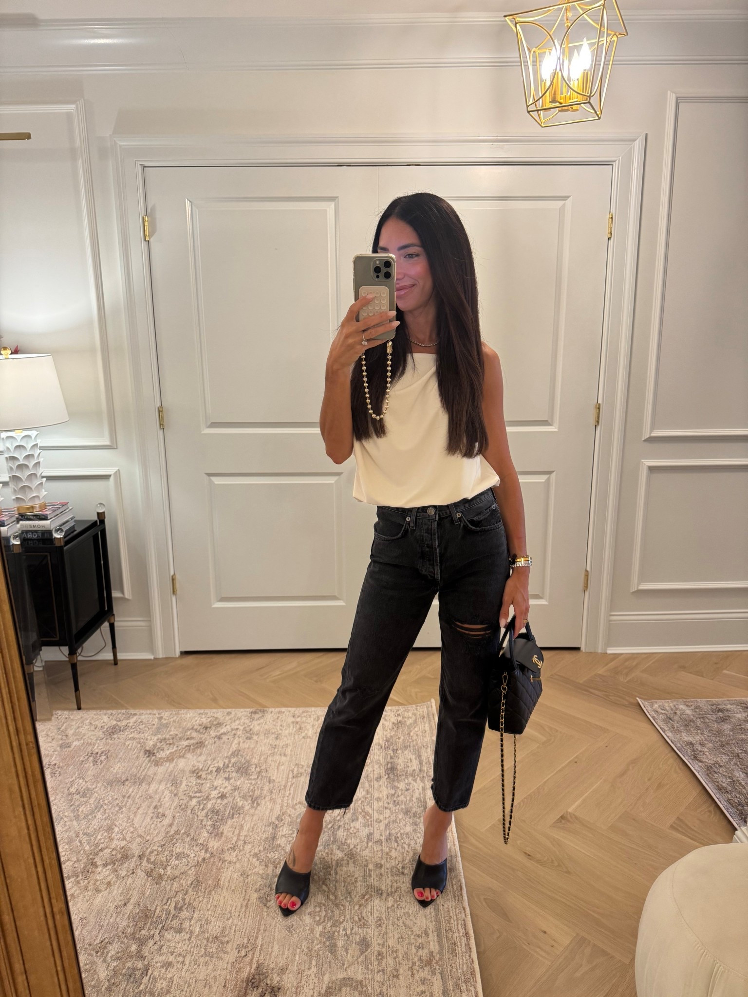 Jeans run a size big! Linked my phone case too! 

Wearing 24 in jeans, linked the same pair without the rips! The rips style is from a few years ago

#LTKSeasonal #LTKStyleTip