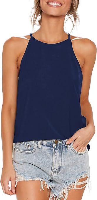 LouKeith Womens Tank Tops Casual Flowy Printed Vest Shirts Sleeveless Cotton Soft Summer Tees Blo... | Amazon (US)