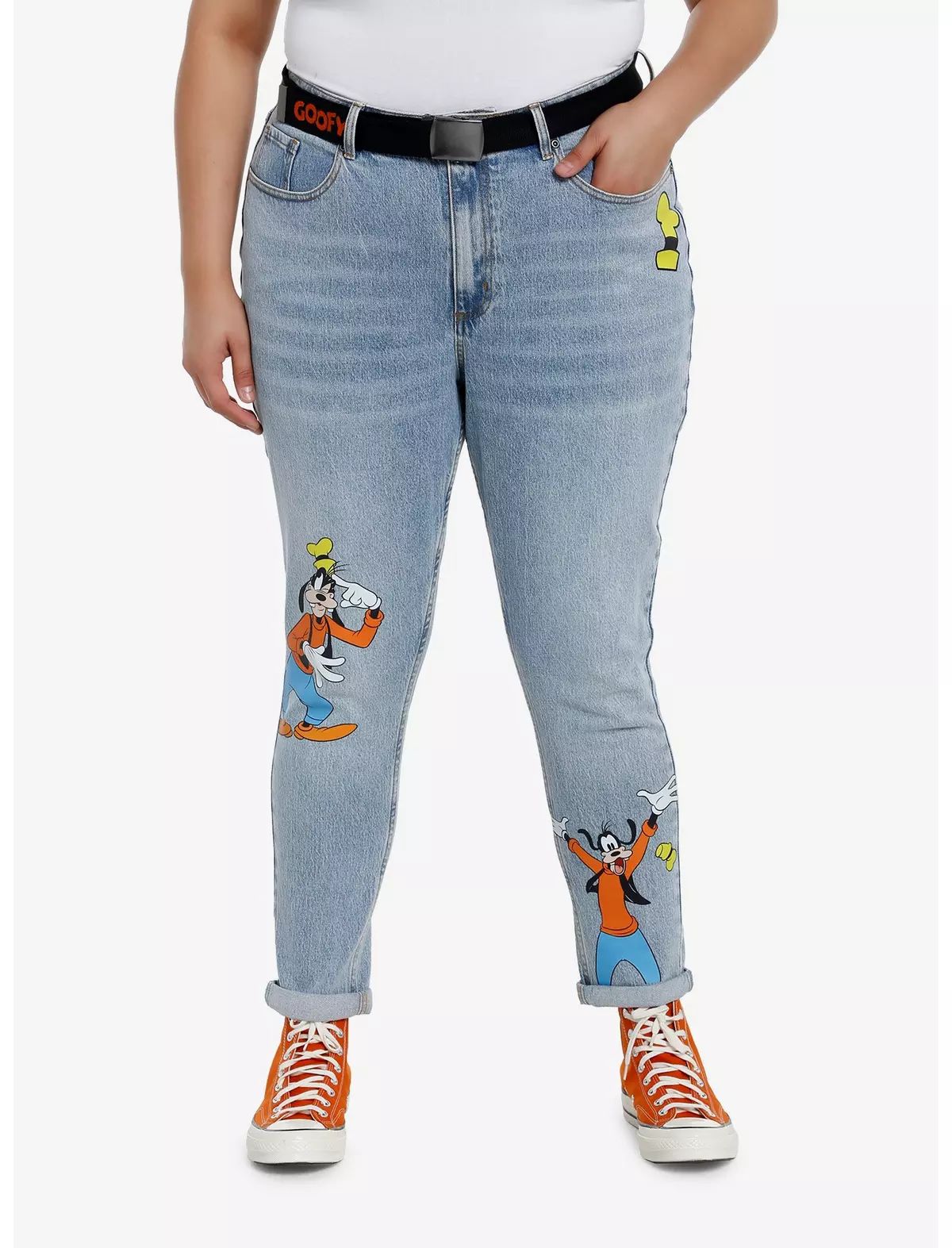 Disney Goofy Mom Jeans With Belt Plus Size | Hot Topic