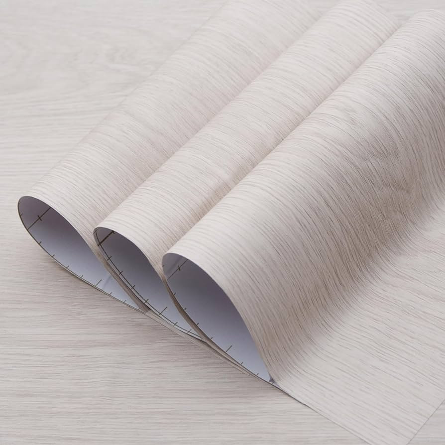Extra Wide Walnut Wood Wallpaper Beige White Wood Grain Vinyl Wrap Walnut Contact Paper Peel and ... | Amazon (US)