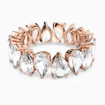 Vittore Pear Ring, White, Rose-gold tone plated | Swarovski (US)