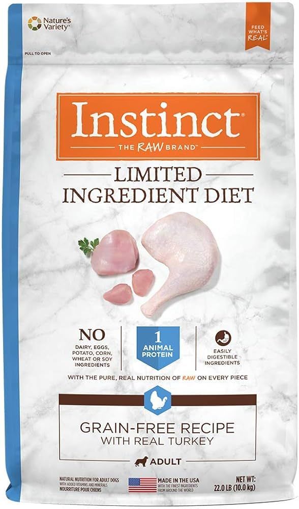 Instinct Limited Ingredient Diet Grain Free Recipe with Real Turkey Natural Dry Dog Food by Natur... | Amazon (US)