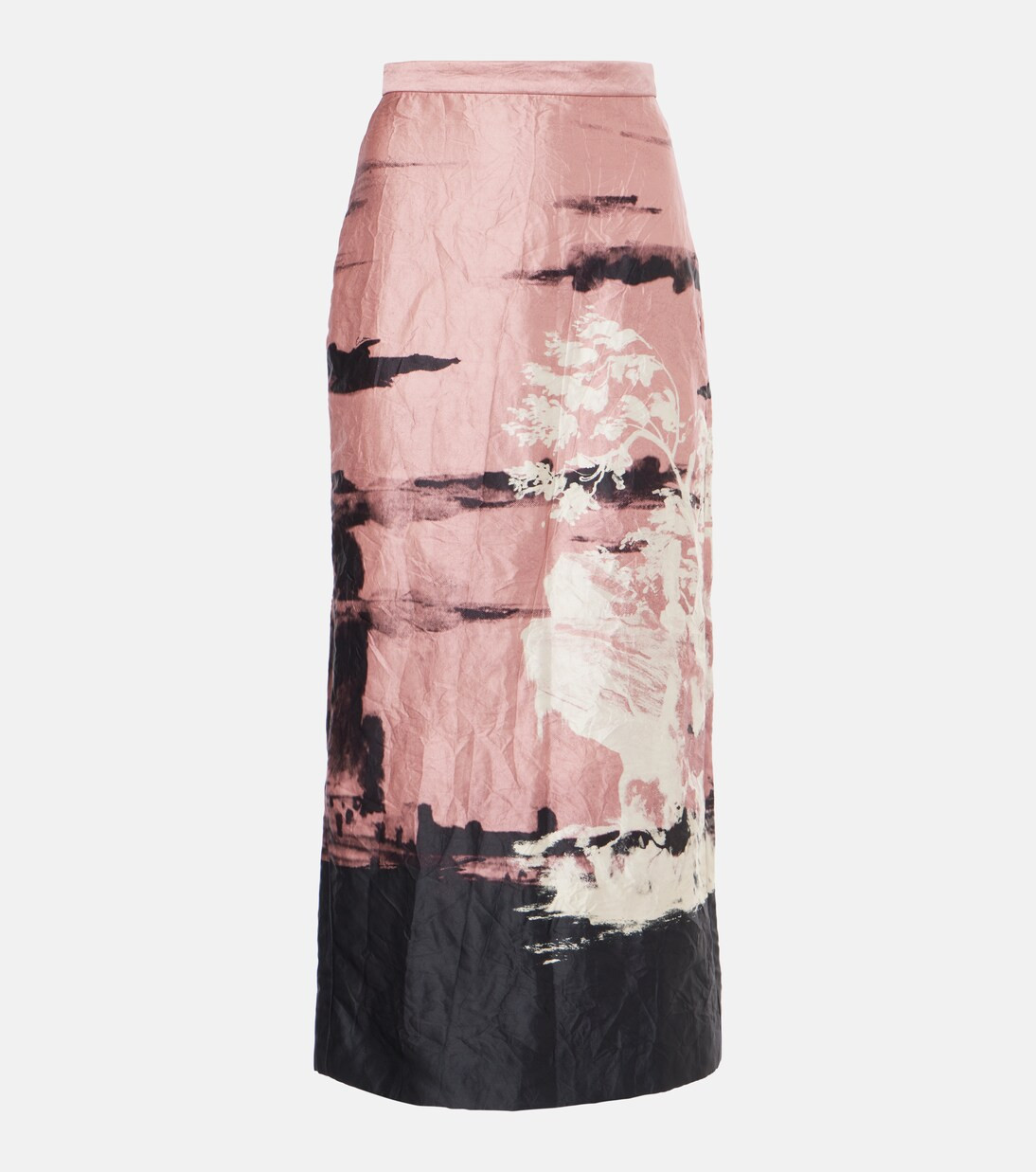 Printed crushed satin pencil skirt | Mytheresa (US/CA)