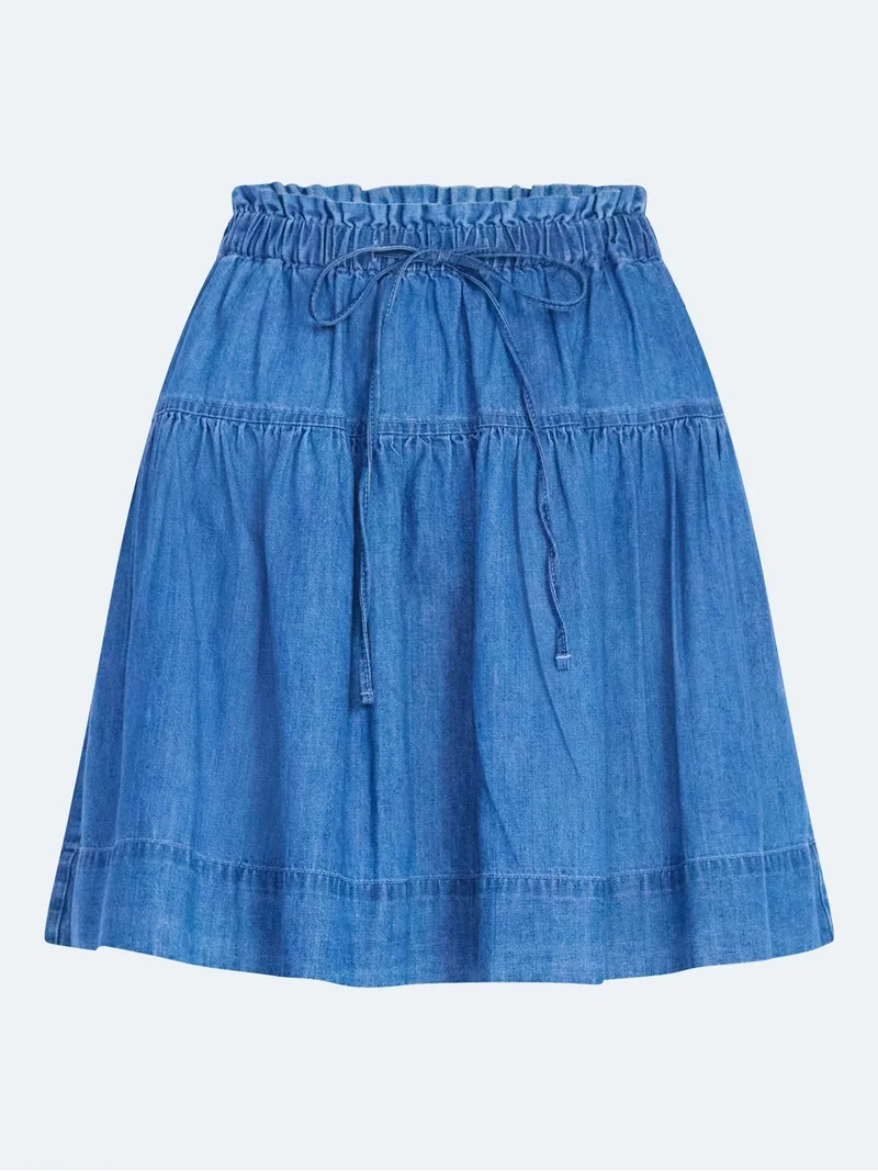 Free Assembly Women's Tiered Denim Mini Skirt, Sizes XS-XXL | Walmart (US)
