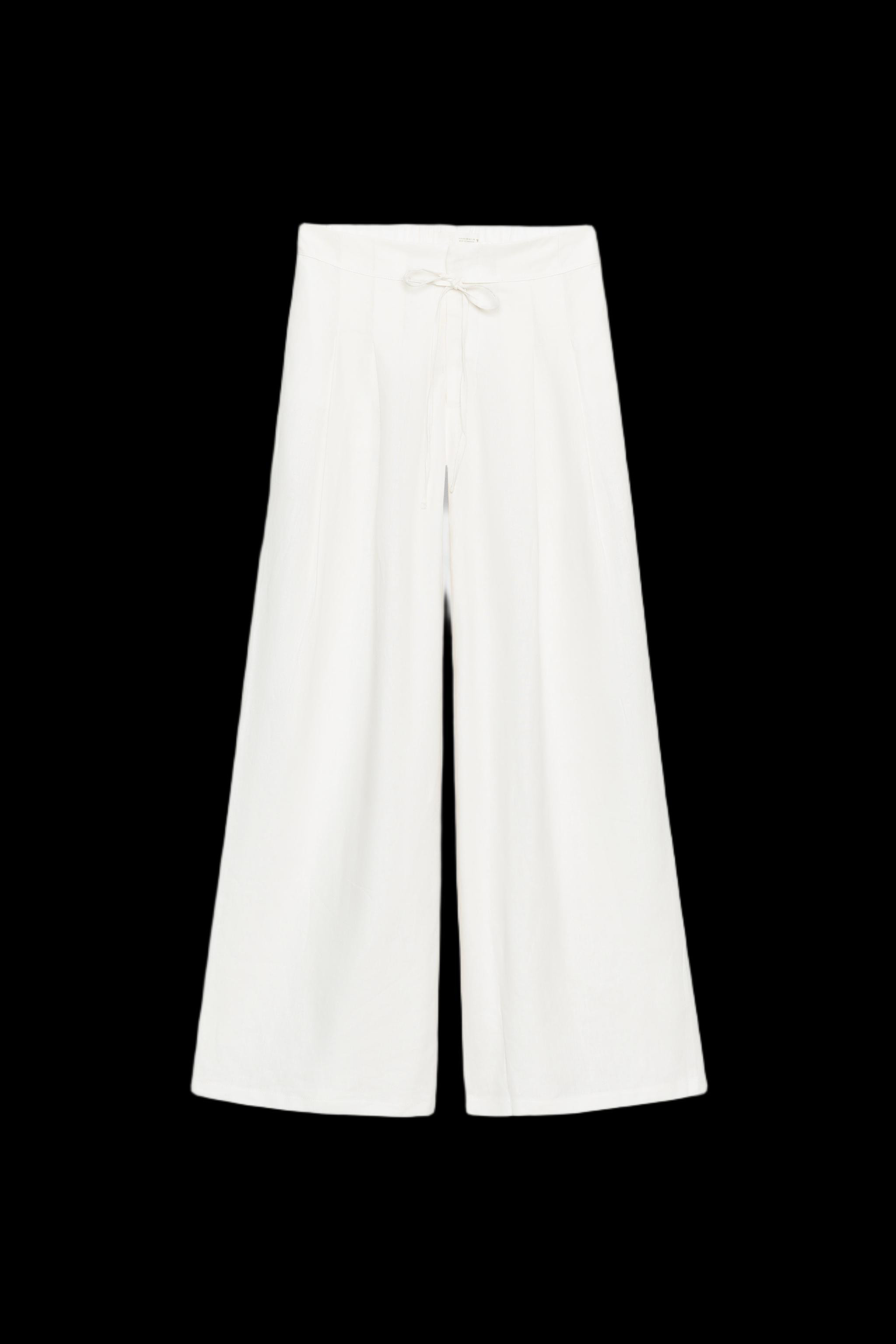 WIDE LEG PLEATED LINEN PANTS | Zara US