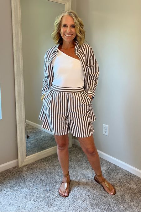 Loving stripes. Top and shoes sold as separates. Wearing XS shorts and small top 
Wearing small tank 

#LTKFindsUnder100 #LTKStyleTip #LTKOver40