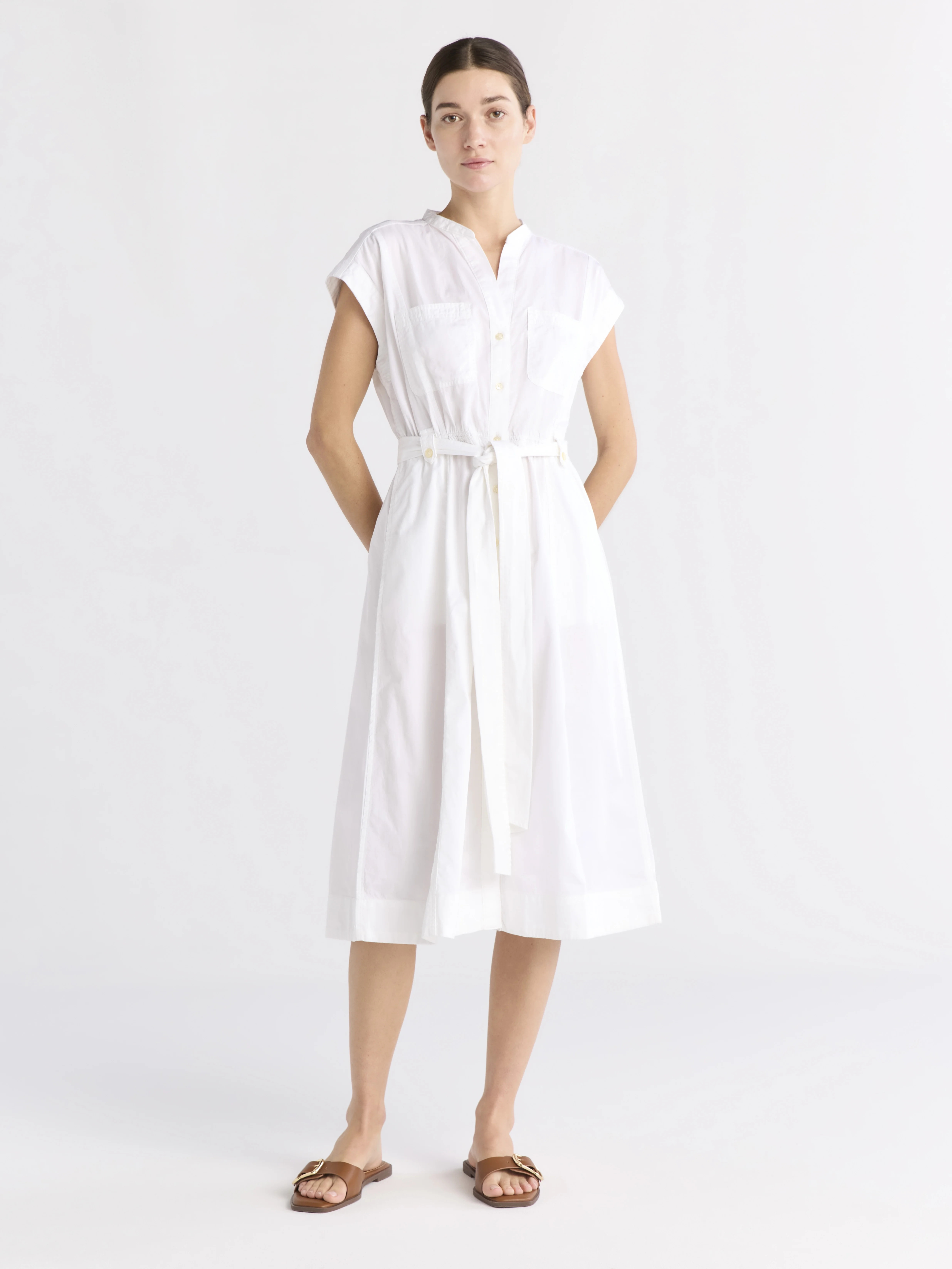 Free Assembly Women's Belted Utility Cotton Midi Shirtdress, Sizes XS-XXL | Walmart (US)
