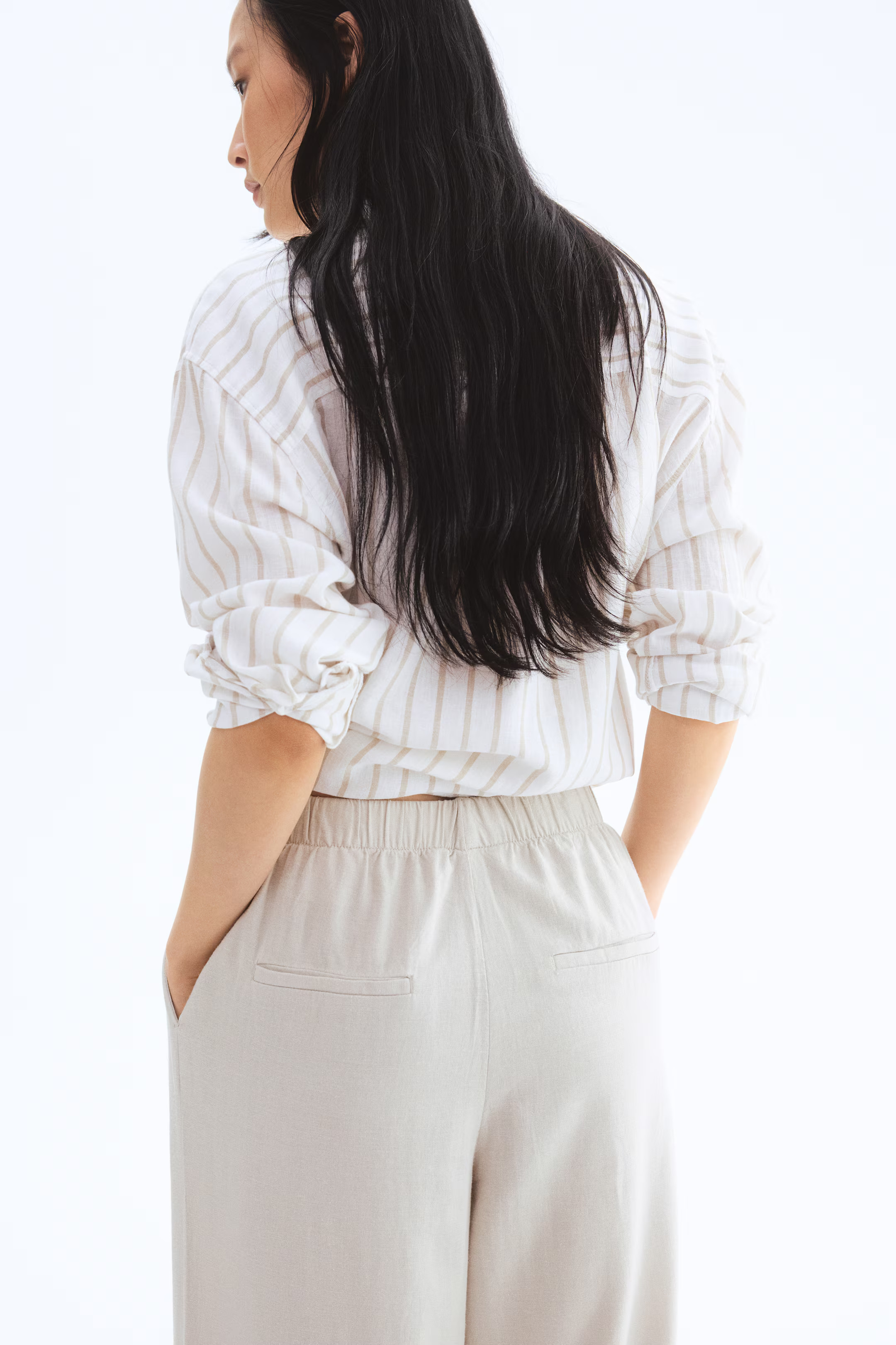 Wide-Leg Linen-Blend Pants | H&M (US + CA)